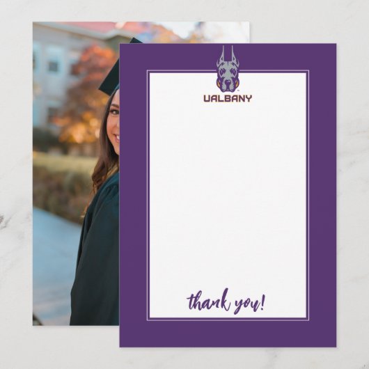 Universiteit van Albany Great Danes Bedankkaart (Voorkant / Achterkant)