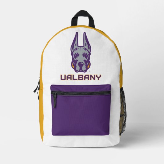 Universiteit van Albany Great Danes Bedrukte Rugzak (Voorkant)