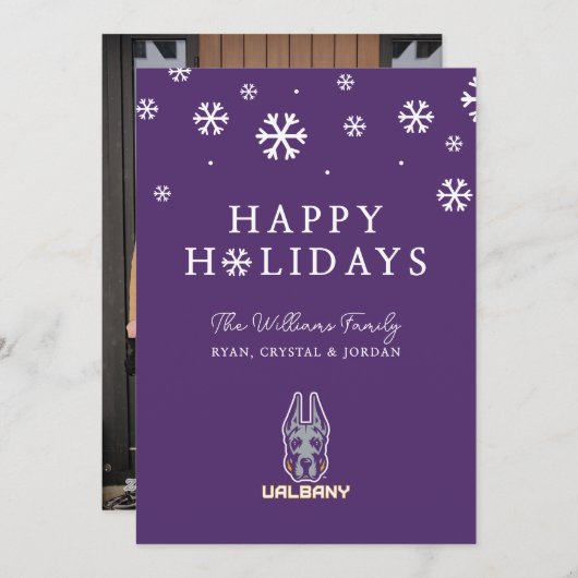 Universiteit van Albany Great Danes Feestdagenkaart (Voorkant / Achterkant)
