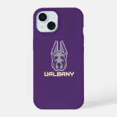 Universiteit van Albany Great Danes iPhone 15 Case (Achterkant)