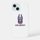 Universiteit van Albany Great Danes iPhone 15 Case (Achterkant)