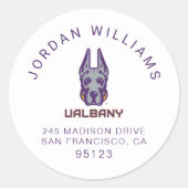 Universiteit van Albany Great Danes Ronde Sticker (Voorkant)
