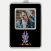 Universiteit van Albany Great Danes Verzilverd Omlijst Ornament (Voorkant)