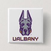 Universiteit van Albany Great Danes Vierkante Button 5,1 Cm (Voorkant)