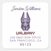 Universiteit van Albany Great Danes Vierkante Sticker (Voorkant)