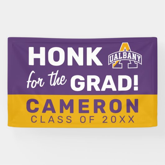 Universiteit van Albany | Honk voor de Afstudeerde Spandoek (Horizontaal)