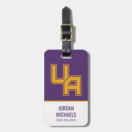 Universiteit van Albany Initialen Logo Bagagelabel (Voorkant verticaal)