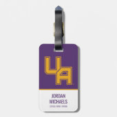 Universiteit van Albany Initialen Logo Bagagelabel (Achterkant verticaal)