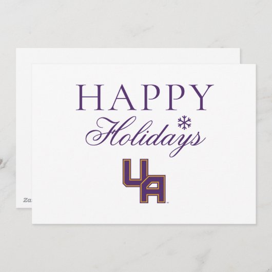 Universiteit van Albany Initialen Logo Feestdagenkaart (Voorkant / Achterkant)