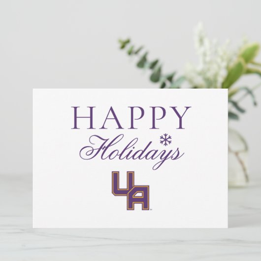 Universiteit van Albany Initialen Logo Feestdagenkaart (Staand voorkant)