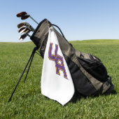 Universiteit van Albany Initialen Logo Golfhanddoek (Groen)