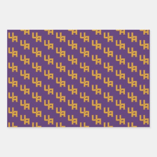 Universiteit van Albany Initialen Logo Inpakpapier Vel (Voorkant 2)