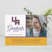 Universiteit van Albany Initialen Logo Kaart (Staand voorkant)