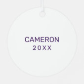 Universiteit van Albany Initialen Logo Metalen Ornament (Achterkant)