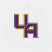 Universiteit van Albany Initialen Logo Metalen Ornament (Voorkant)