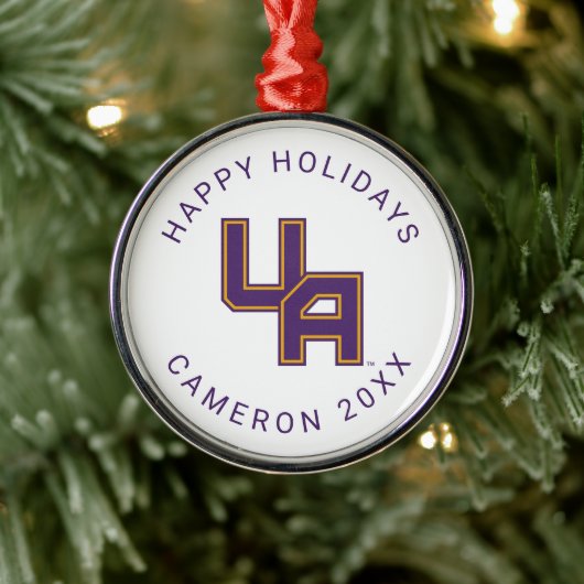 Universiteit van Albany Initialen Logo Metalen Ornament (Boom)