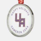 Universiteit van Albany Initialen Logo Metalen Ornament (Links)