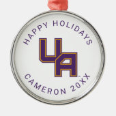 Universiteit van Albany Initialen Logo Metalen Ornament (Voorkant)