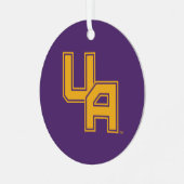 Universiteit van Albany Initialen Logo Metalen Ornament (Voorkant links)