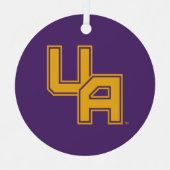 Universiteit van Albany Initialen Logo Metalen Ornament (Voorkant)