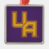 Universiteit van Albany Initialen Logo Metalen Ornament (Voorkant)