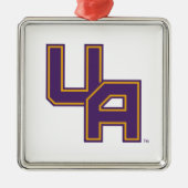 Universiteit van Albany Initialen Logo Metalen Ornament (Voorkant)