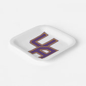 Universiteit van Albany Initialen Logo Papieren Bordje (Gebogen)