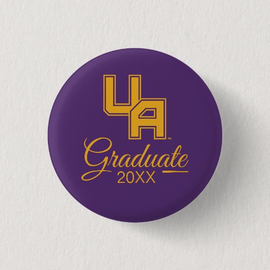 Universiteit van Albany Initialen Logo Ronde Button 3,2 Cm (Voorkant)