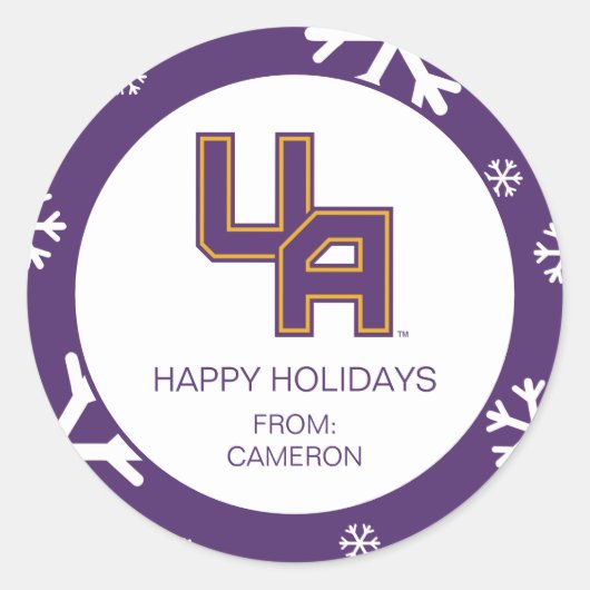 Universiteit van Albany Initialen Logo Ronde Sticker (Voorkant)