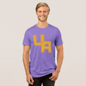 Universiteit van Albany Initialen Logo Tri-Blend Shirt (Voorkant volledig)