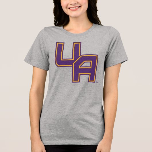 Universiteit van Albany Initialen Logo Tri-Blend Shirt (Voorkant)