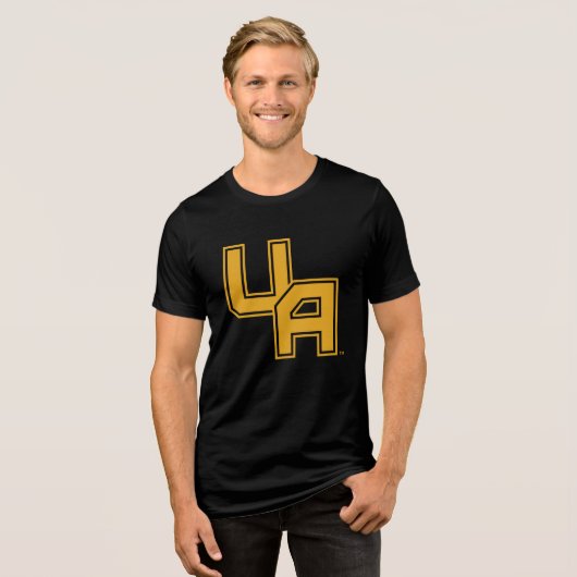 Universiteit van Albany Initialen Logo Tri-Blend Shirt (Voorkant volledig)