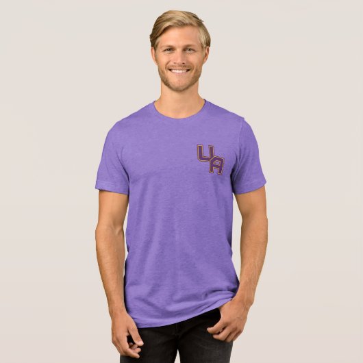 Universiteit van Albany Initialen Logo Tri-Blend Shirt (Voorkant volledig)