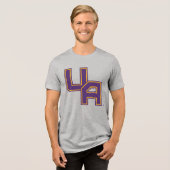 Universiteit van Albany Initialen Logo Tri-Blend Shirt (Voorkant volledig)