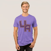 Universiteit van Albany Initialen Logo Tri-Blend Shirt (Voorkant volledig)