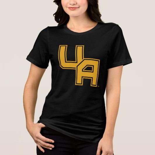 Universiteit van Albany Initialen Logo Tri-Blend Shirt (Voorkant)