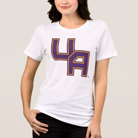 Universiteit van Albany Initialen Logo Tri-Blend Shirt (Voorkant)