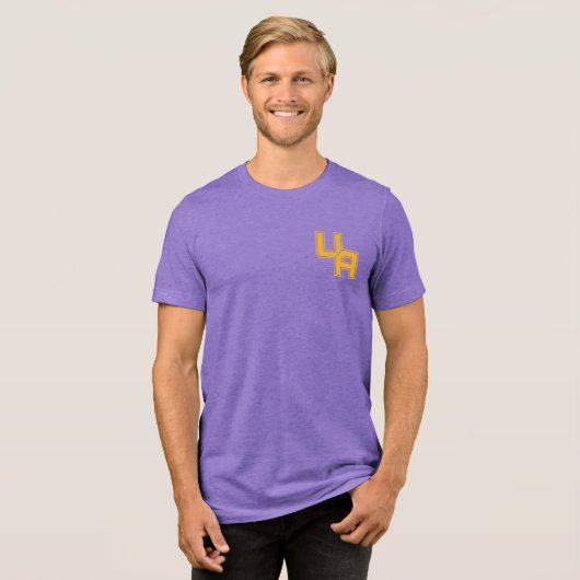 Universiteit van Albany Initialen Logo Tri-Blend Shirt (Voorkant volledig)
