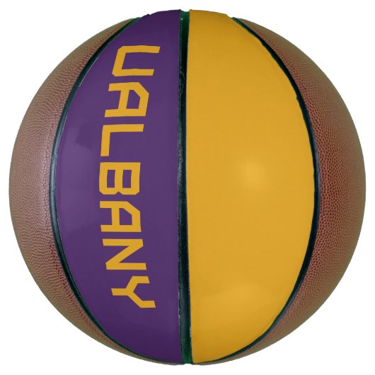 Universiteit van Albany Wordmark Basketbal (Verticaal)