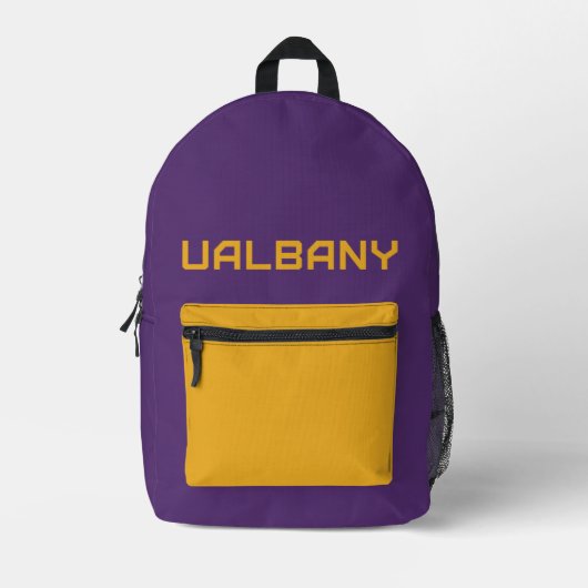 Universiteit van Albany Wordmark Bedrukte Rugzak (Voorkant)