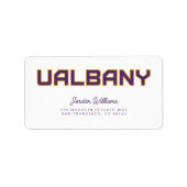 Universiteit van Albany Wordmark Etiket (Voorkant)