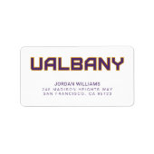 Universiteit van Albany Wordmark Etiket (Voorkant)
