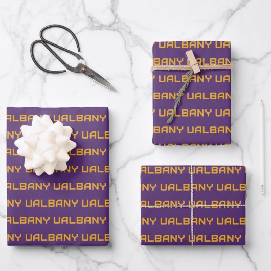 Universiteit van Albany Wordmark Inpakpapier Vel (Voorkant)