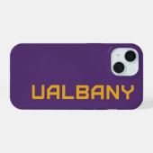 Universiteit van Albany Wordmark iPhone 15 Case (Achterkant horizontaal)