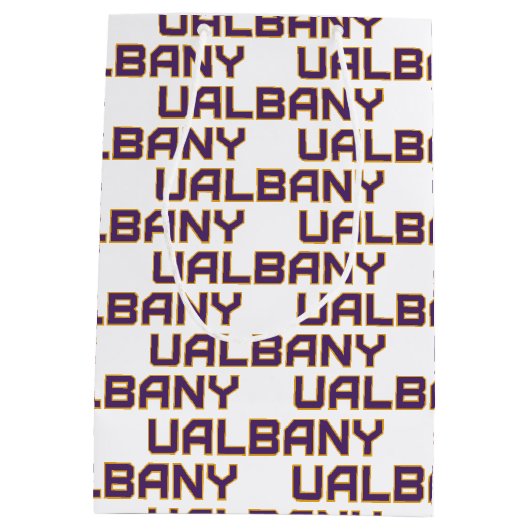 Universiteit van Albany Wordmark Medium Cadeauzakje (Achterkant)