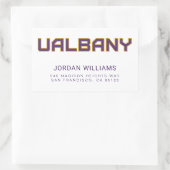 Universiteit van Albany Wordmark Rechthoekige Sticker (Tas)