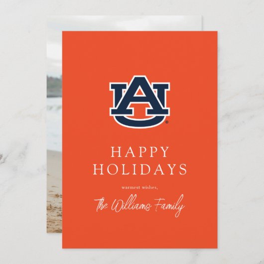 Universiteit van Auburn | vakantiepatroon Aankondiging (Voorkant / Achterkant)