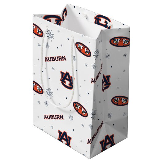 Universiteit van Auburn | vakantiepatroon Medium Cadeauzakje (Achterkant Gekanteld)
