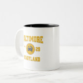 Universiteit van Baltimore Maryland Tweekleurige Koffiemok (Voorkant links)