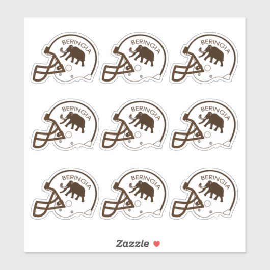 Universiteit van Beringia Football Helmet Sticker (Vel)